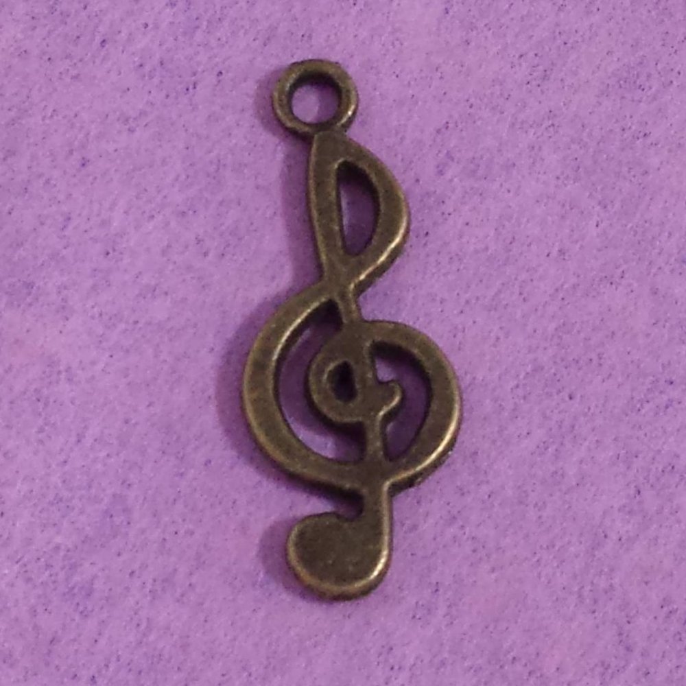 Bronze Music Staff Charm